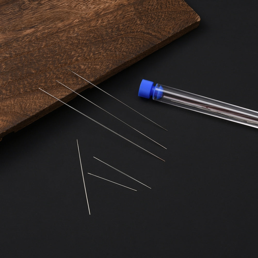 Big Eye Beading Needles, set of 18x needles, High Carbon Steel sizes 48 to 128mm and .2 to .5mm thick