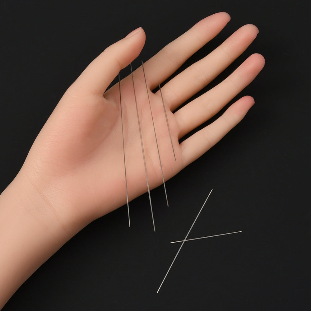 Big Eye Beading Needles, set of 18x needles, High Carbon Steel sizes 48 to 128mm and .2 to .5mm thick