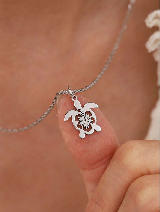 Cute turtle pendant necklace, Stainless Steel non-tarnish, minimalist gift