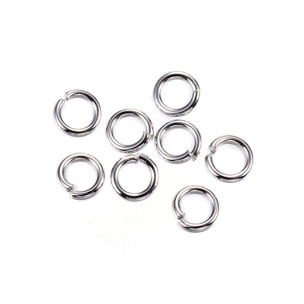 Open Jump Rings 4mm, 304 Stainless Steel, Tarnish Resistant 1mm thick, Pack of 150