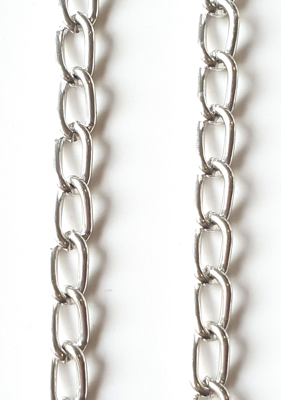 Shiny Silver Colour Oval Chain - 5mm Oval Links for DIY Jewellery Making, 1 Meter Length
