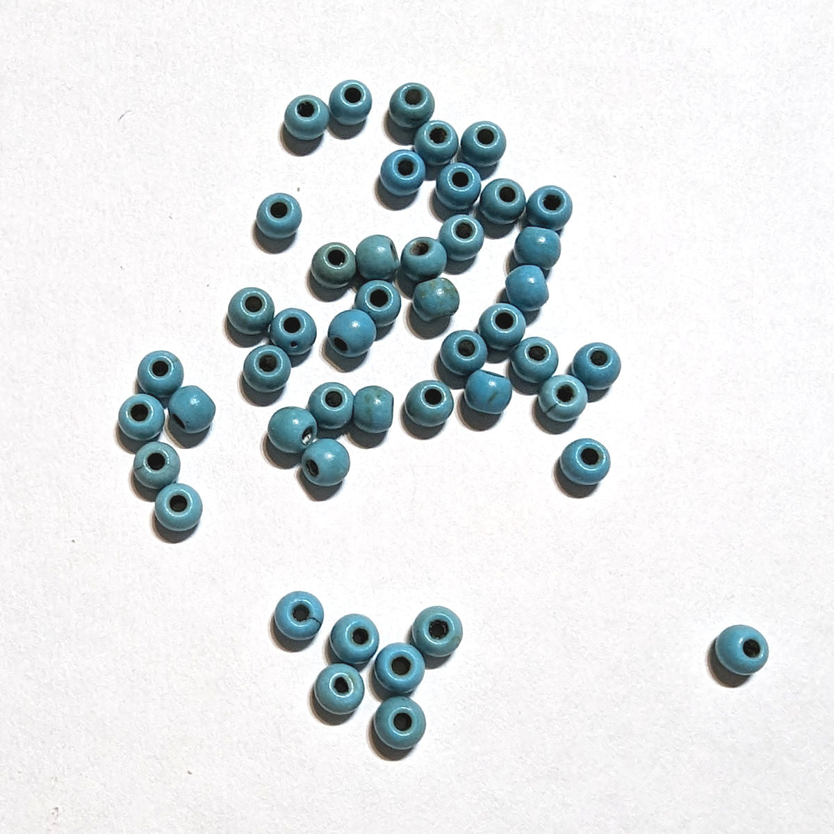 Turquoise Seed Beads, Round Opaque, 3mm with 1mm hole, 40g, wooden, Jewellery Making, Beading
