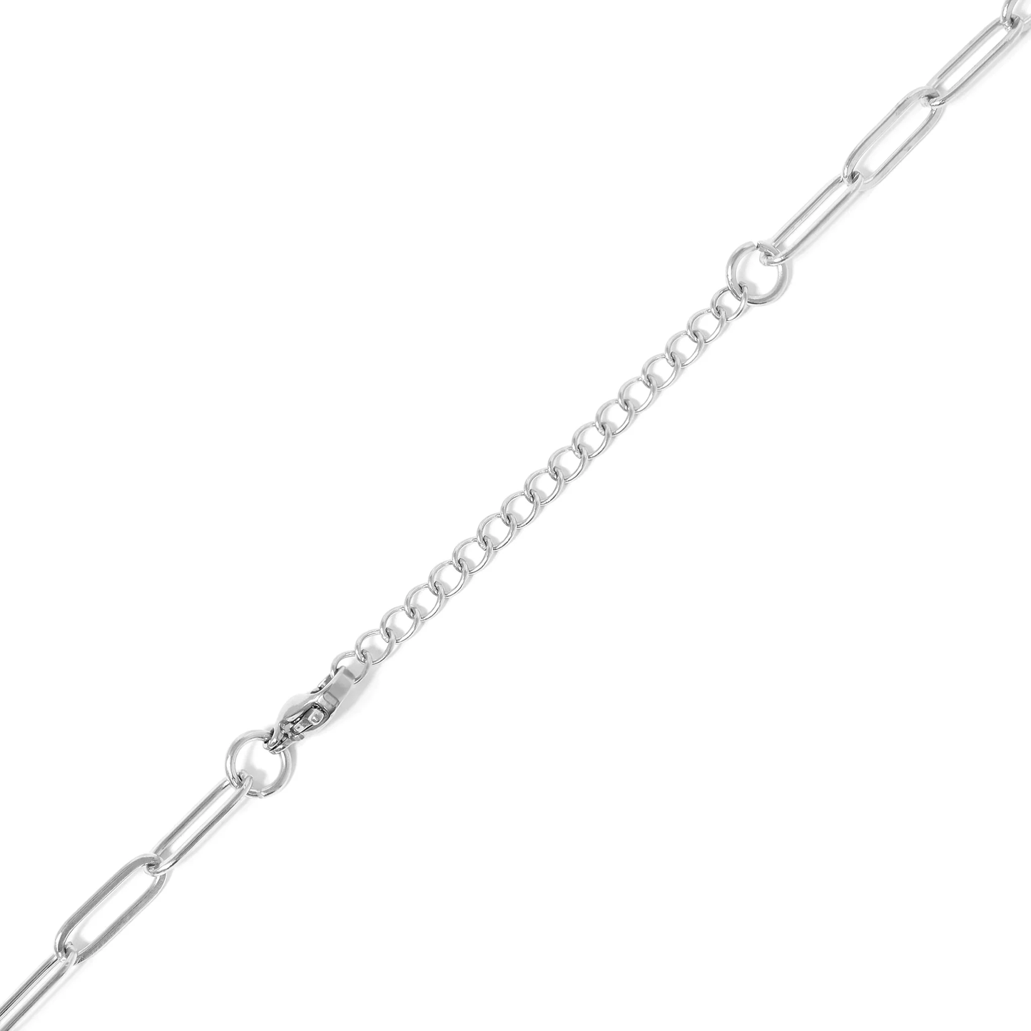 Carabiner Love Charm Paperclip Necklace 18K Gold Plated Stainless Steel, 18"
