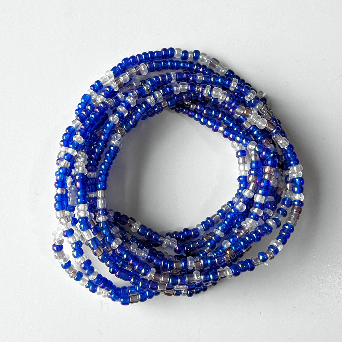 Blue Seed Bead Bracelets, Stretch, Multi Pack of 5 or 10, Blue glass beads, Ready to Wear Handmade Jewellery