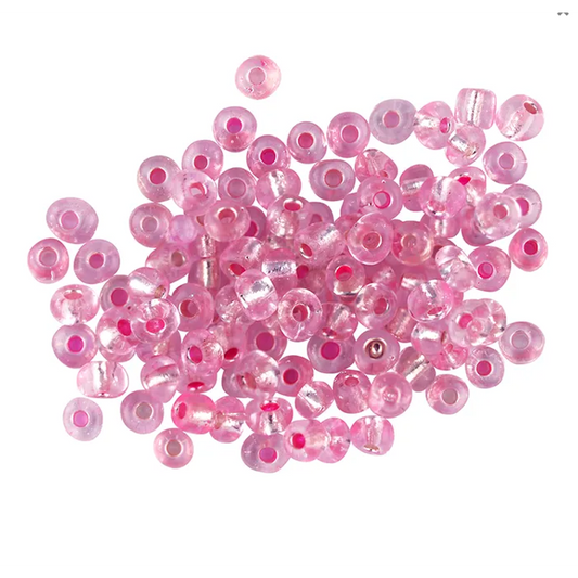 Glass Seed Beads Baby Pink 3.6mm size 6/0 25g, Ribtex Sensations, Jewellery Making, Beading, Craft