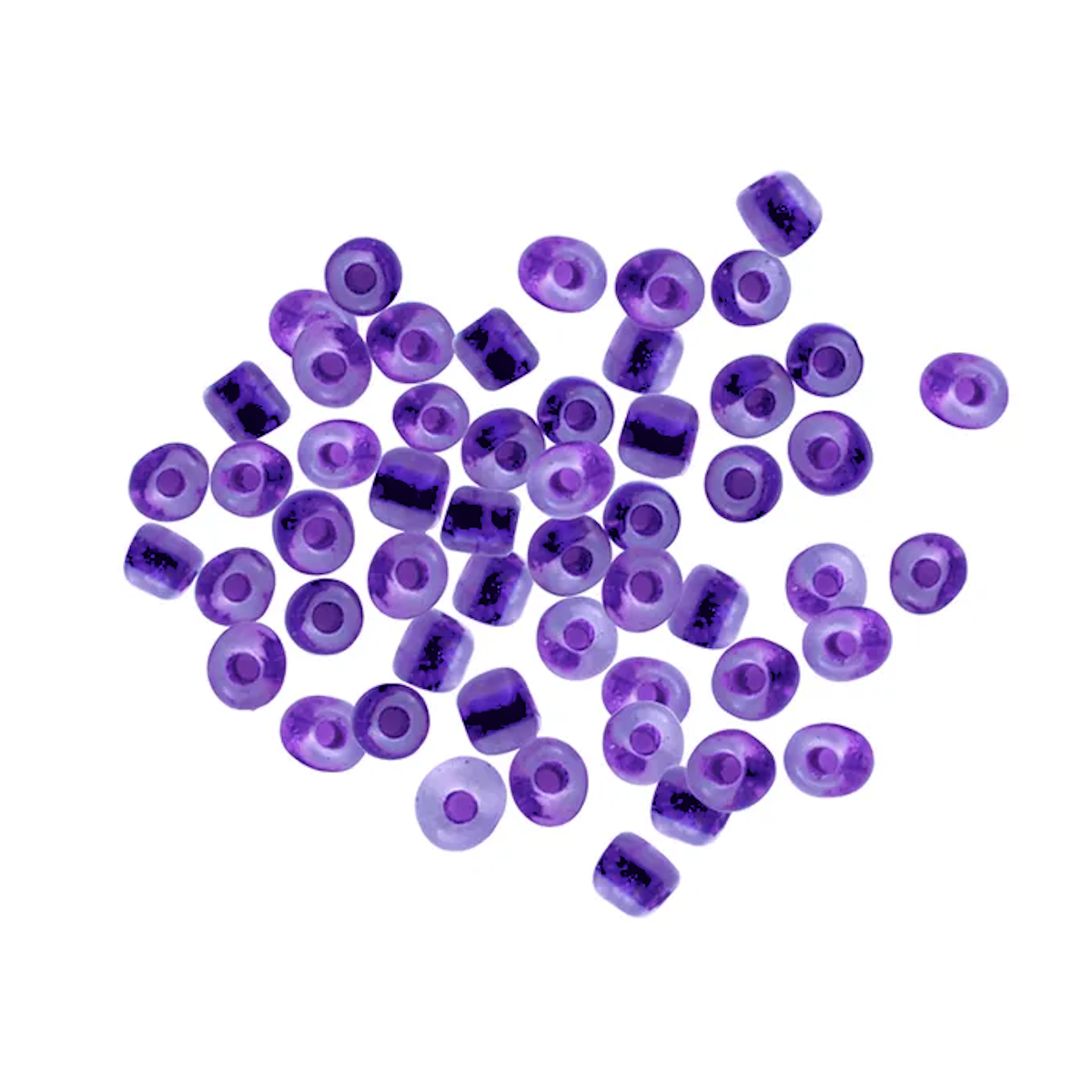 Glass Seed Beads Metallic Purple Clear 3.6mm size 6/0 25g, Jewellery Making, Beading, Craft