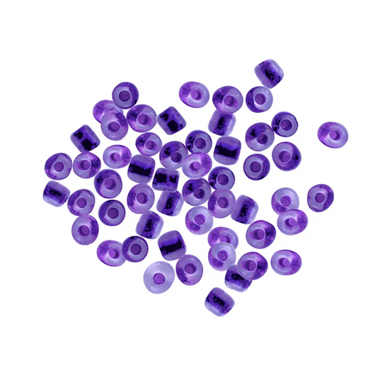 Glass Seed Beads Metallic Purple Clear 3.6mm size 6/0 25g, Jewellery Making, Beading, Craft