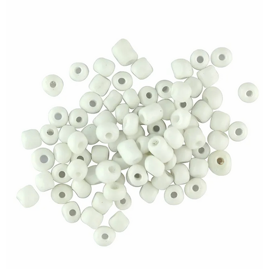 Solid White Seed Beads Glass, 3.6mm size 6/0, Pack of 25gm, Jewellery Making, Beading, Craft