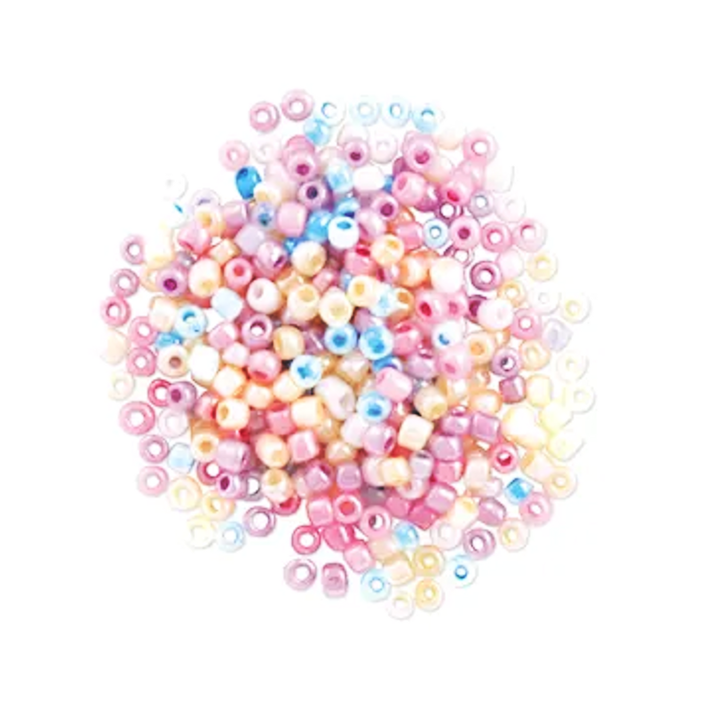 Glass Seed Beads, Assorted Rainbow Pastels, 1.8mm pack of 25gm