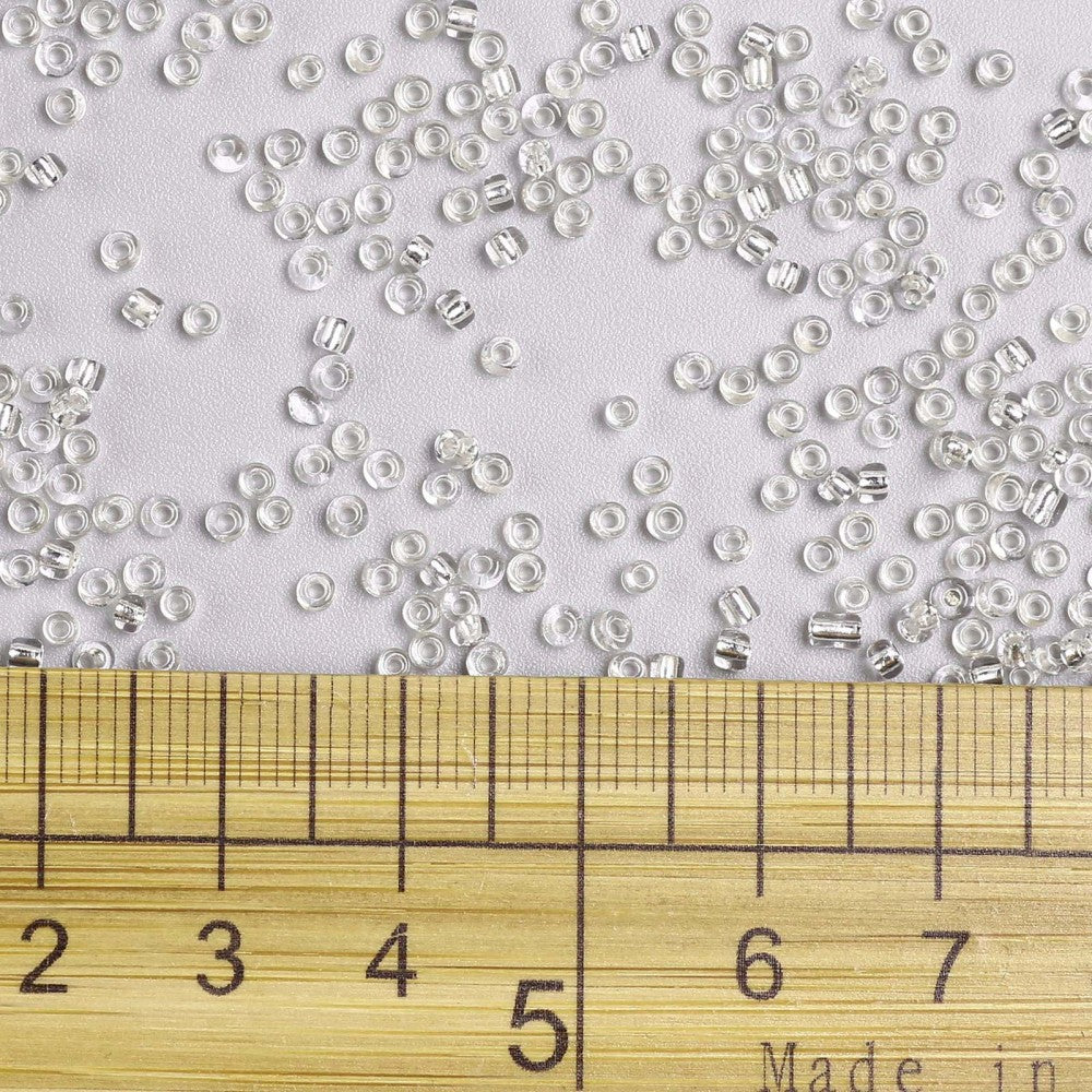 White Glass Seed Beads, Round, Silver Lined, 12/0 2mm, 1mm hole, bag of 30gm approx 2000 beads