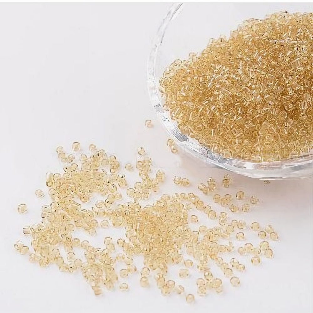 Pale Goldenrod Gold Glass Seed Beads, Round, Silver Lined, 12/0 2mm, 1mm hole, 30gm approx 2000