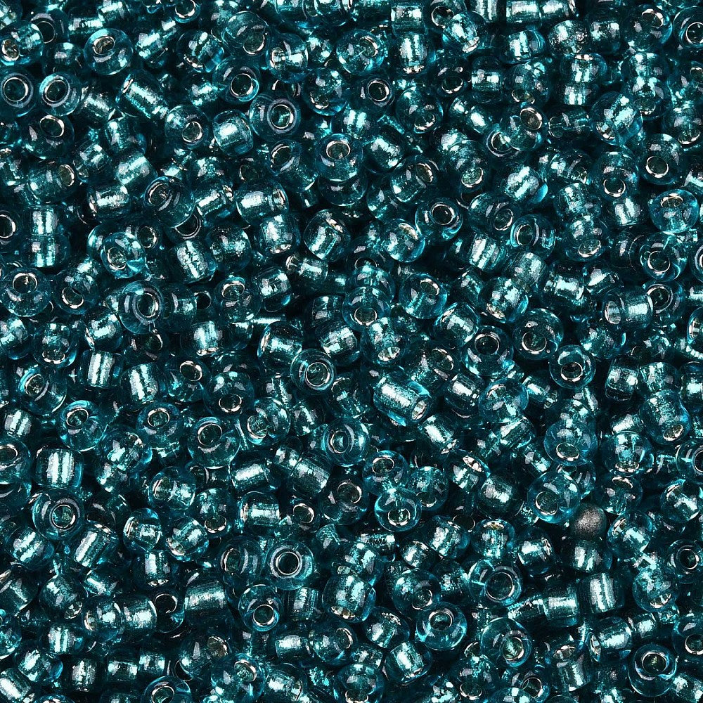 Light Sea Green Glass Seed Beads, Silver Lined, Round, size 12/0 2mm, 1mm hole, bag of 30gm approx 2000 beads