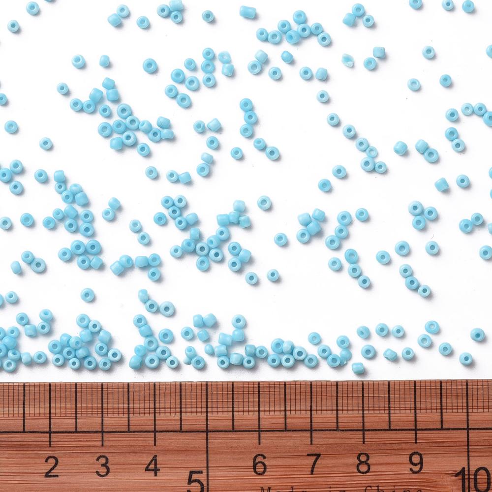 Sky Blue Glass Seed Beads 8/0, 3mm, Hole:1mm Pack of 650x