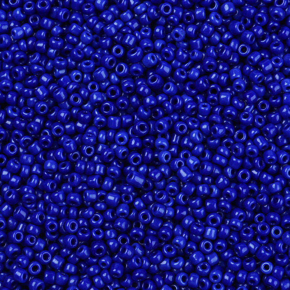 Blue Glass Seed Beads, Round, size 12/0 2mm, 1mm hole, 30gm approx 2000 beads