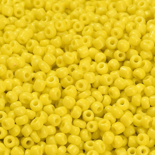 Yellow Glass Seed Beads 8/0, 3mm, Hole:1mm Pack of 650x