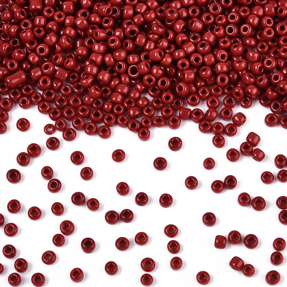 Red Crimson Glass Seed Beads 8/0, 3mm, Hole:1mm Pack of 650x