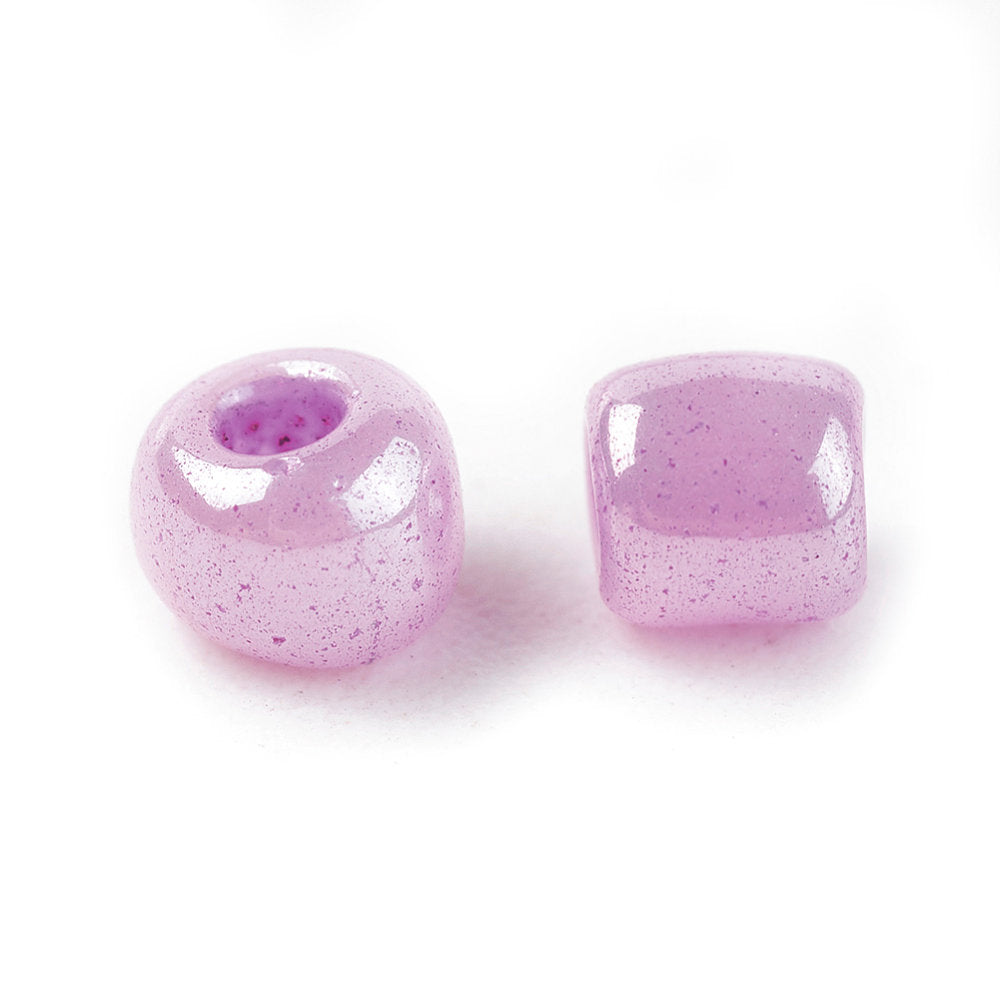 Pink Orchid Glass Seed Beads 3mm, Ceylon, hole 1mm, 40gm approx 1000 beads, pearl lustre finish