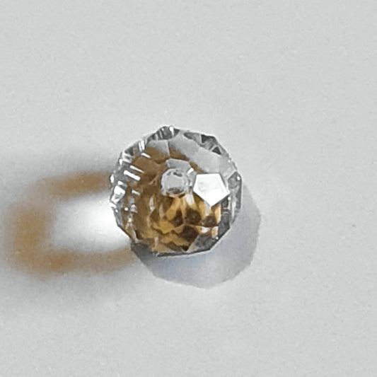 Round Crystal Beads Faceted, Clear Light Smoke Grey, 10mm, pack of 35x Jewellery Craft