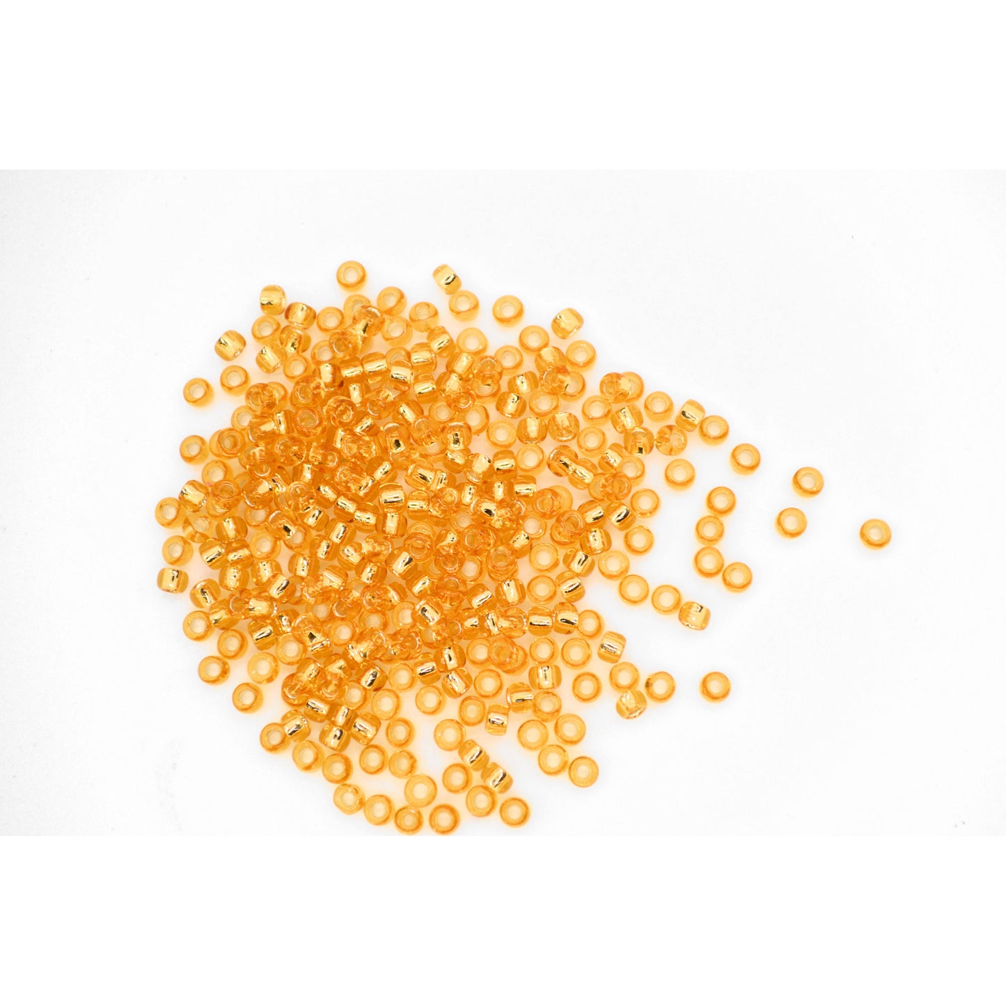 Toho Glass Seed Beads, 8/0 3mm, #22 Light Topaz Gold, Silver Lined, 7gm approx 330 beads, 1mm hole