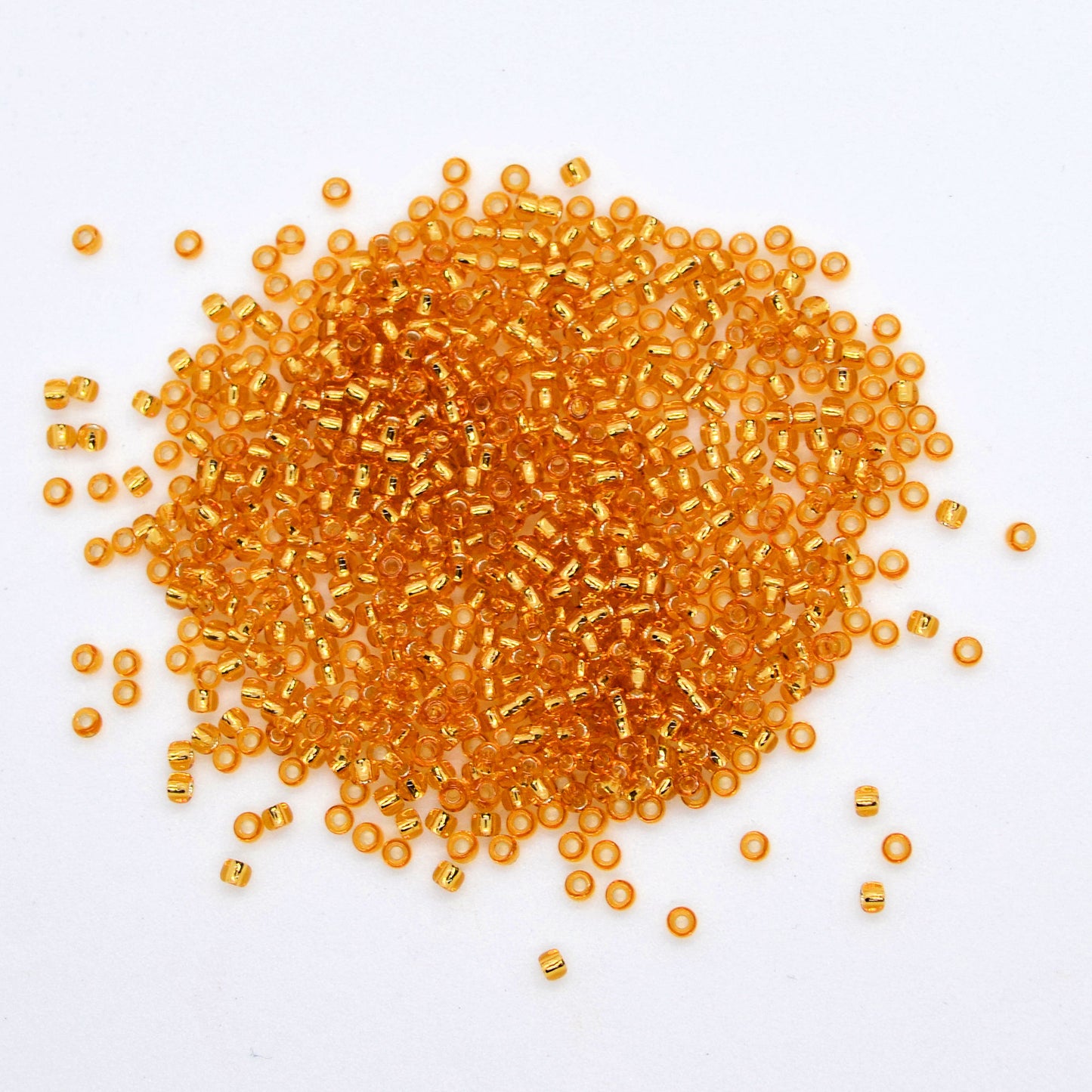 Toho Glass Seed Beads, 11/0 2.2mm, #22 Light Topaz Gold, Silver Lined, 7gm approx 730 beads, 0.7mm hole