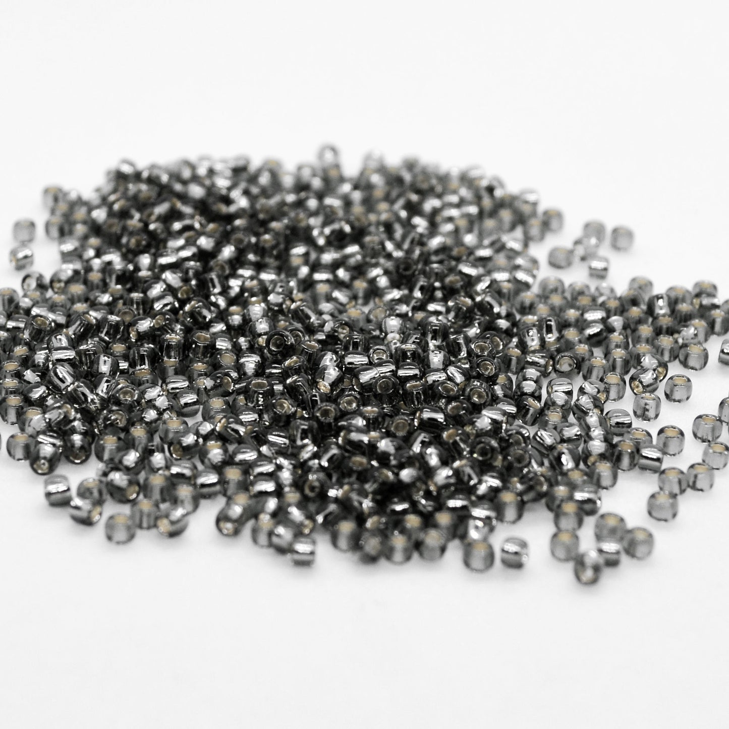 Toho Glass Seed Beads, 11/0 2.2mm, #29B Dark Silver Grey, Silver Lined, 7gm approx 730 beads, 0.7mm hole
