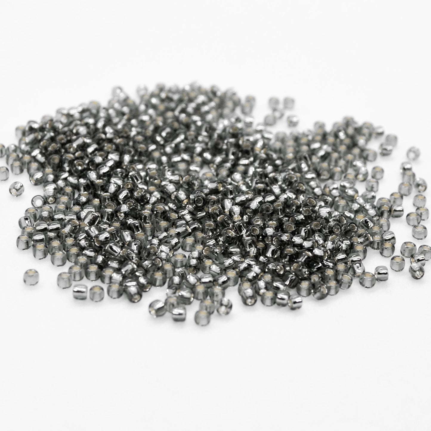 Toho Glass Seed Beads, 11/0 2.2mm, #29B Dark Silver Grey, Silver Lined, 7gm approx 730 beads, 0.7mm hole