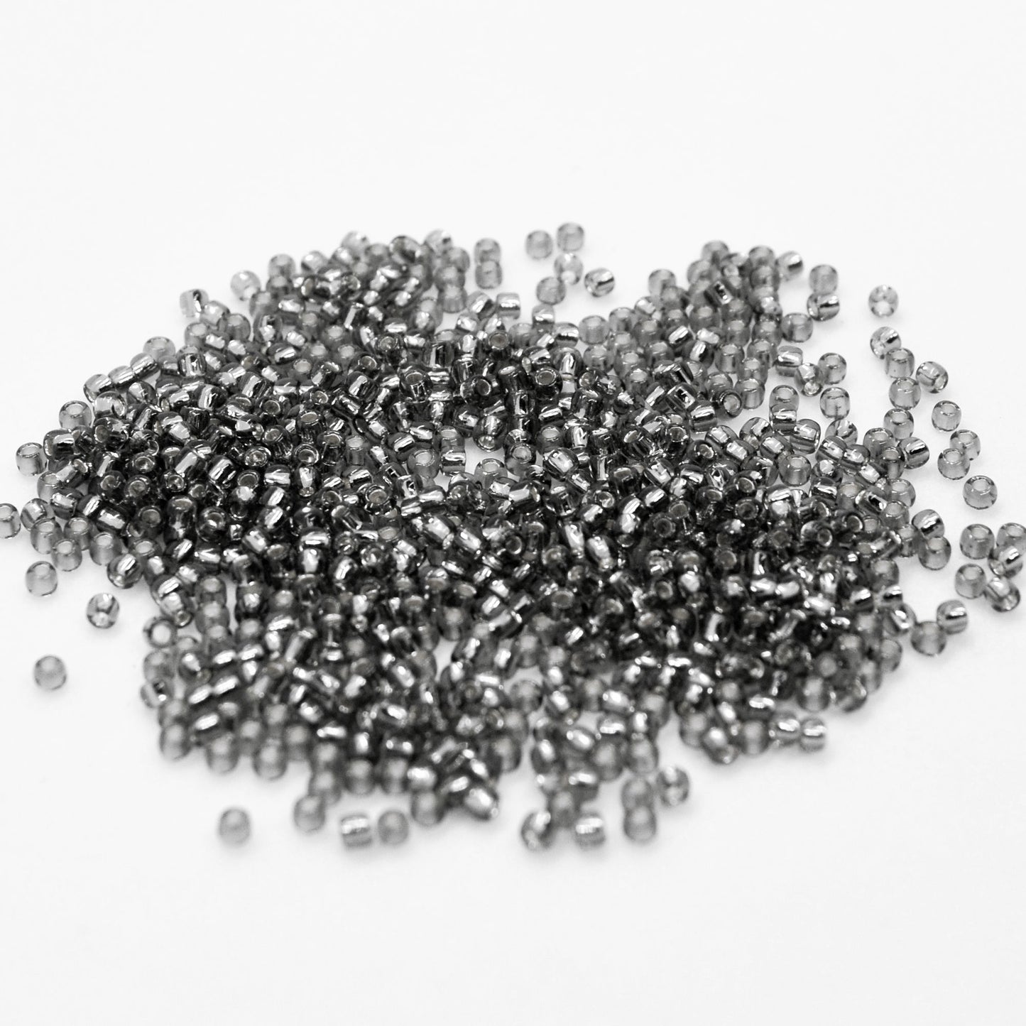 Toho Glass Seed Beads, 11/0 2.2mm, #29B Dark Silver Grey, Silver Lined, 7gm approx 730 beads, 0.7mm hole