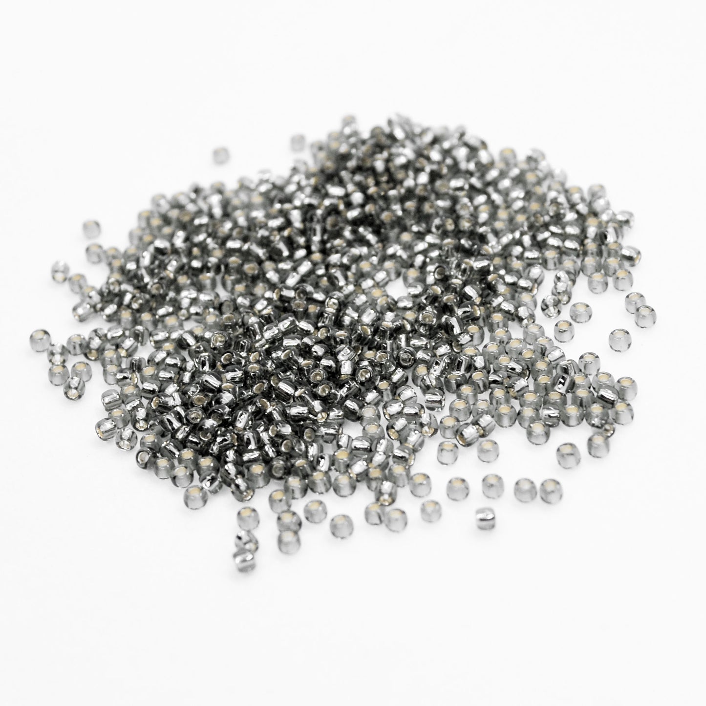 Toho Glass Seed Beads, 11/0 2.2mm, #29B Dark Silver Grey, Silver Lined, 7gm approx 730 beads, 0.7mm hole