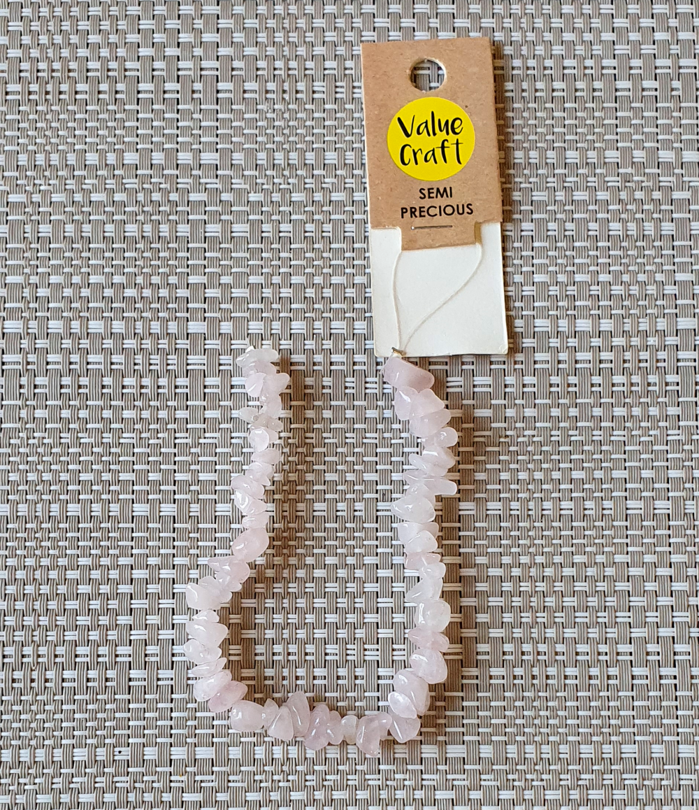 Rose Quartz chips Strung beads, genuine Semi Precious Gemstones, 20cm string, Jewellery Craft