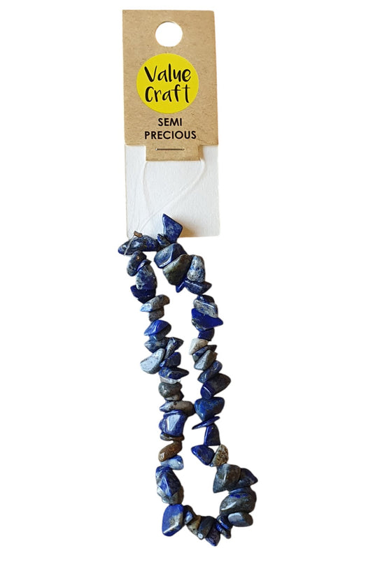 Lapis Lazuli Chips, Semi Precious Strung Beads, 20cm Jewellery Craft