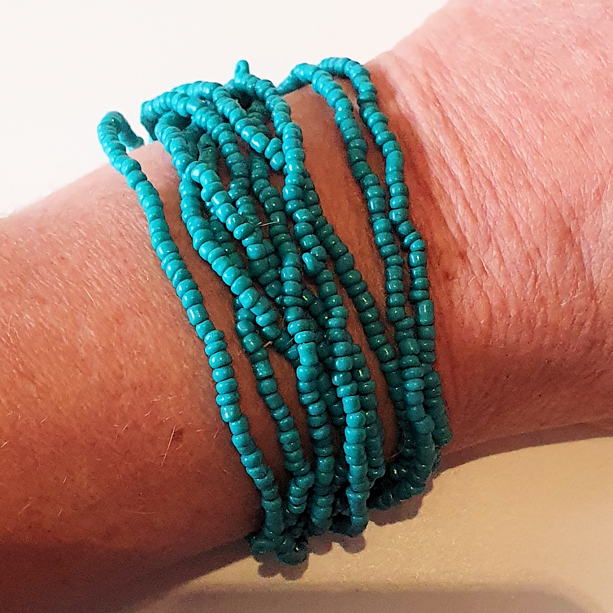 Seed Bead Bracelets, Teal, Stretch, Multi Pack of 5 or 10, Ready to Wear - handmade jewellery