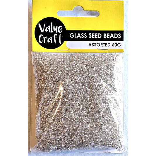Clear Silver Lined, Glass Seed Beads, 12/0 1.8mm, Large pack of 60gm, Jewellery Making, Craft, Beading