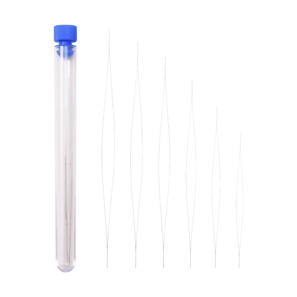 Big Eye Beading Needles, set of 18x needles, High Carbon Steel sizes 48 to 128mm and .2 to .5mm thick