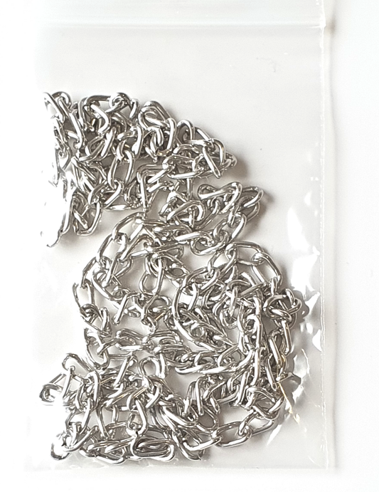 Chain Twist Oval Link 4mm Silver Colour 1m length unfinished Jewellery Craft