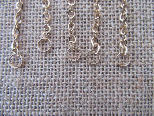 Metal Link Tail Extension Chain Golden Colour Metal Base, Nickel Free Size: 65-75mm