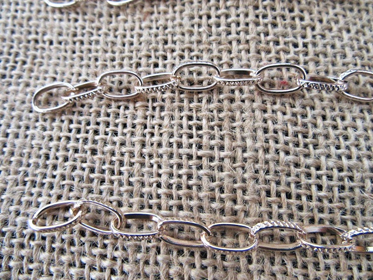 Figaro gold Tail Chain, Jewelry Cable Chain, 6mm wide x 15cm long, Unfinished, pack of 10x, Light Gold Colour, Jewellery Making