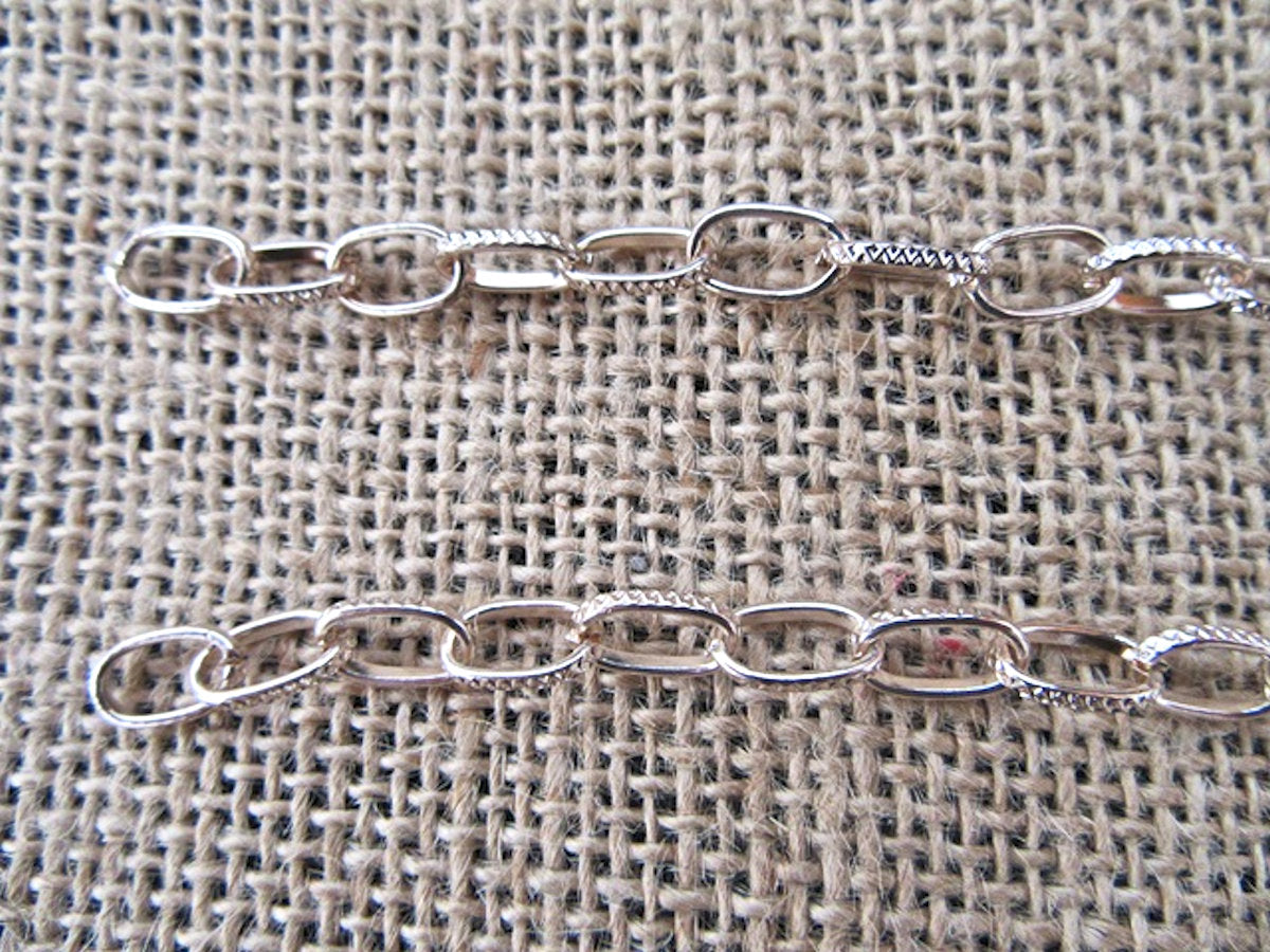 Figaro gold Tail Chain, Jewelry Cable Chain, 6mm wide x 15cm long, Unfinished, pack of 10x, Light Gold Colour, Jewellery Making