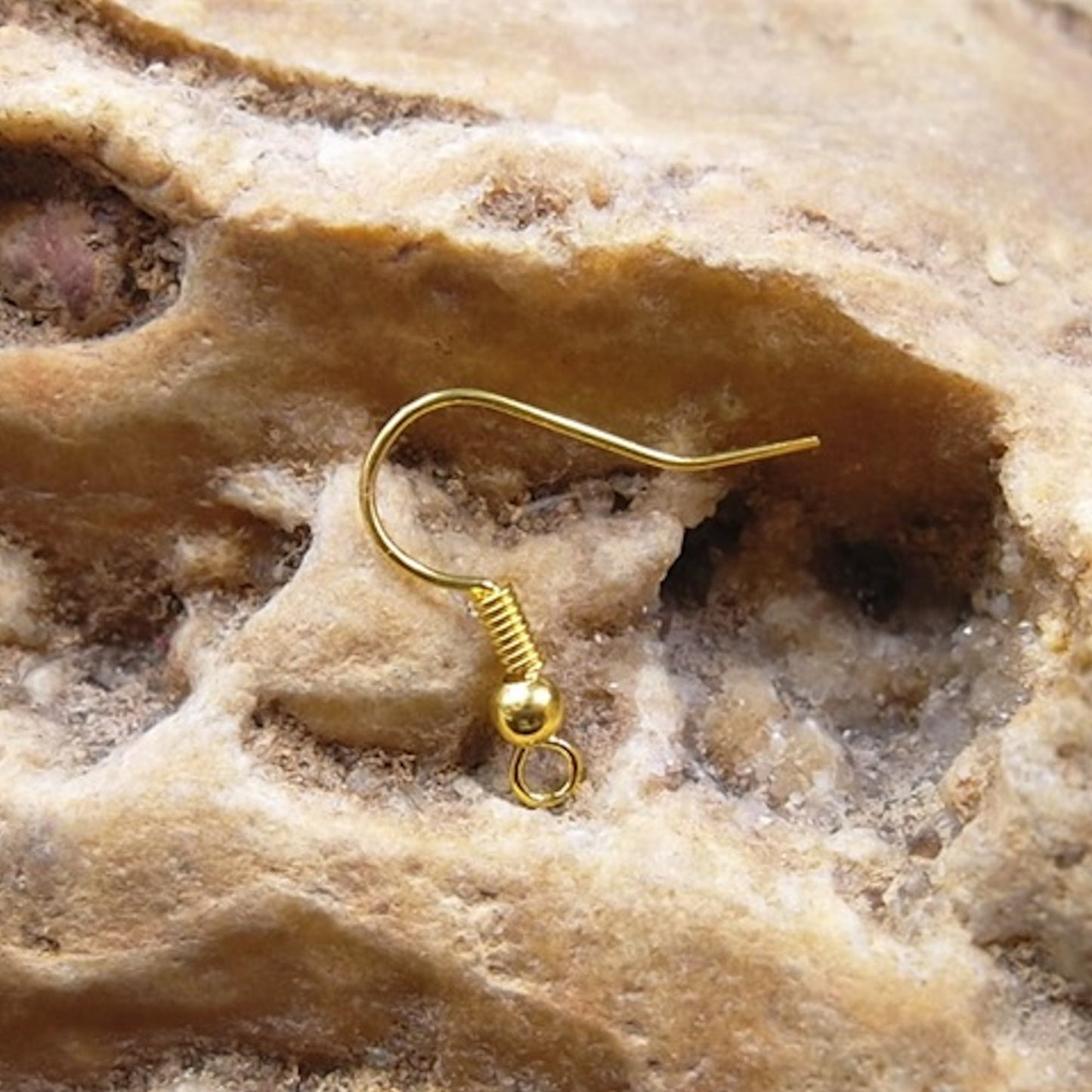 Earring Hooks Gold Plated Jewellery findings bead & coil 18 x 19mm, 100x pack French shepherd ear wire hooks