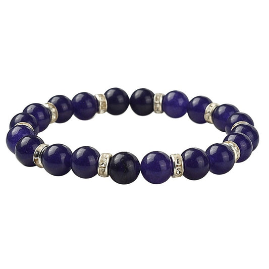 Natural Gemstone Round Beaded Stretch Bracelet, Green Aventurine, Malaysia Jade, White Jade, Rose Quartz, Amethyst