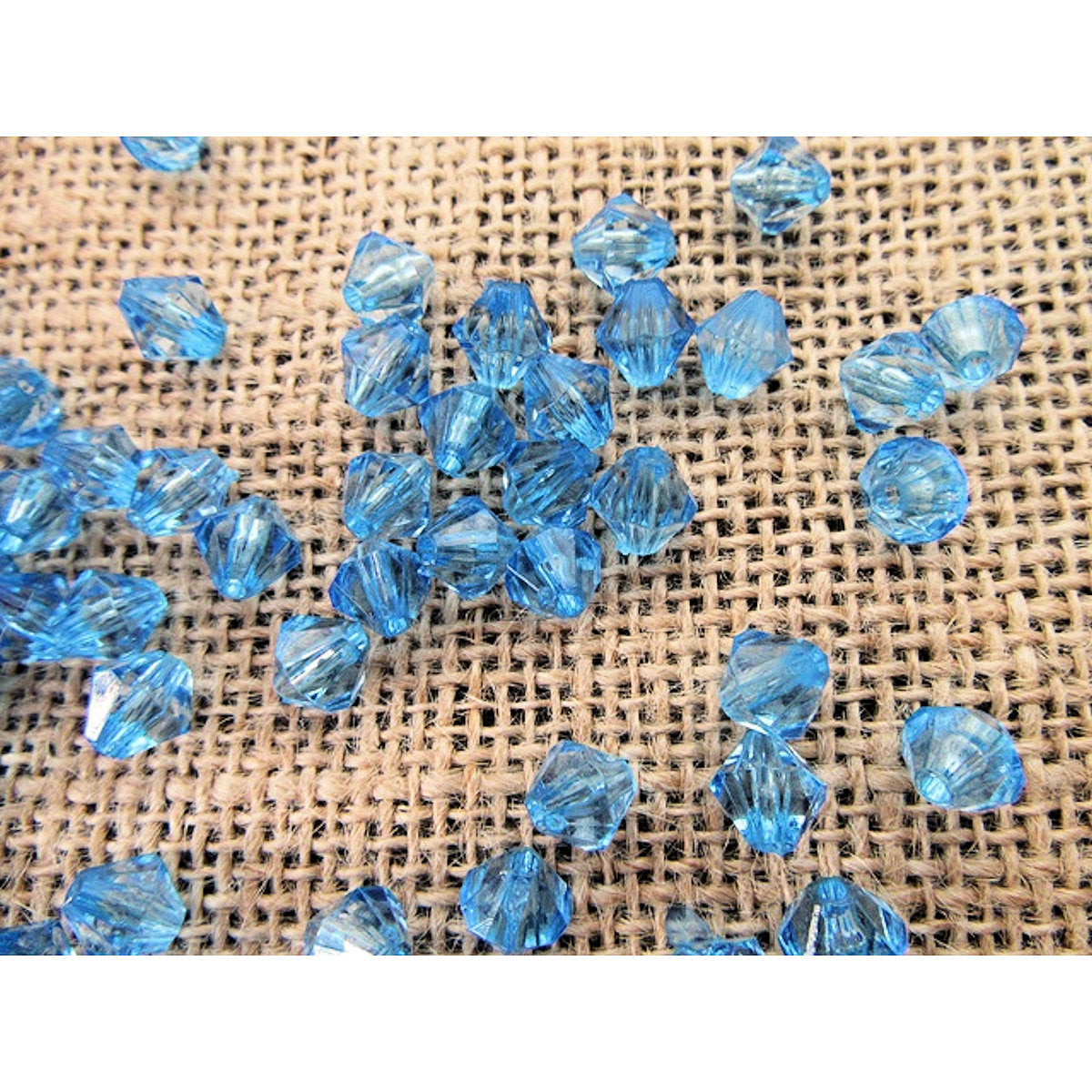 Blue Bicone Acrylic Beads Faceted 8mm, 1.5mm hole, 100x Jewellery making, Crafting