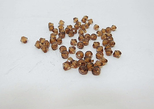 Bicone Acrylic Coffee Brown Beads Faceted, 6mm 1.5mm hole, Pack of 200x Jewellery Craft