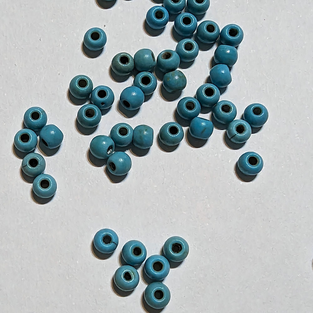 Turquoise Seed Beads, Round Opaque, 3mm with 1mm hole, 40g, wooden, Jewellery Making, Beading