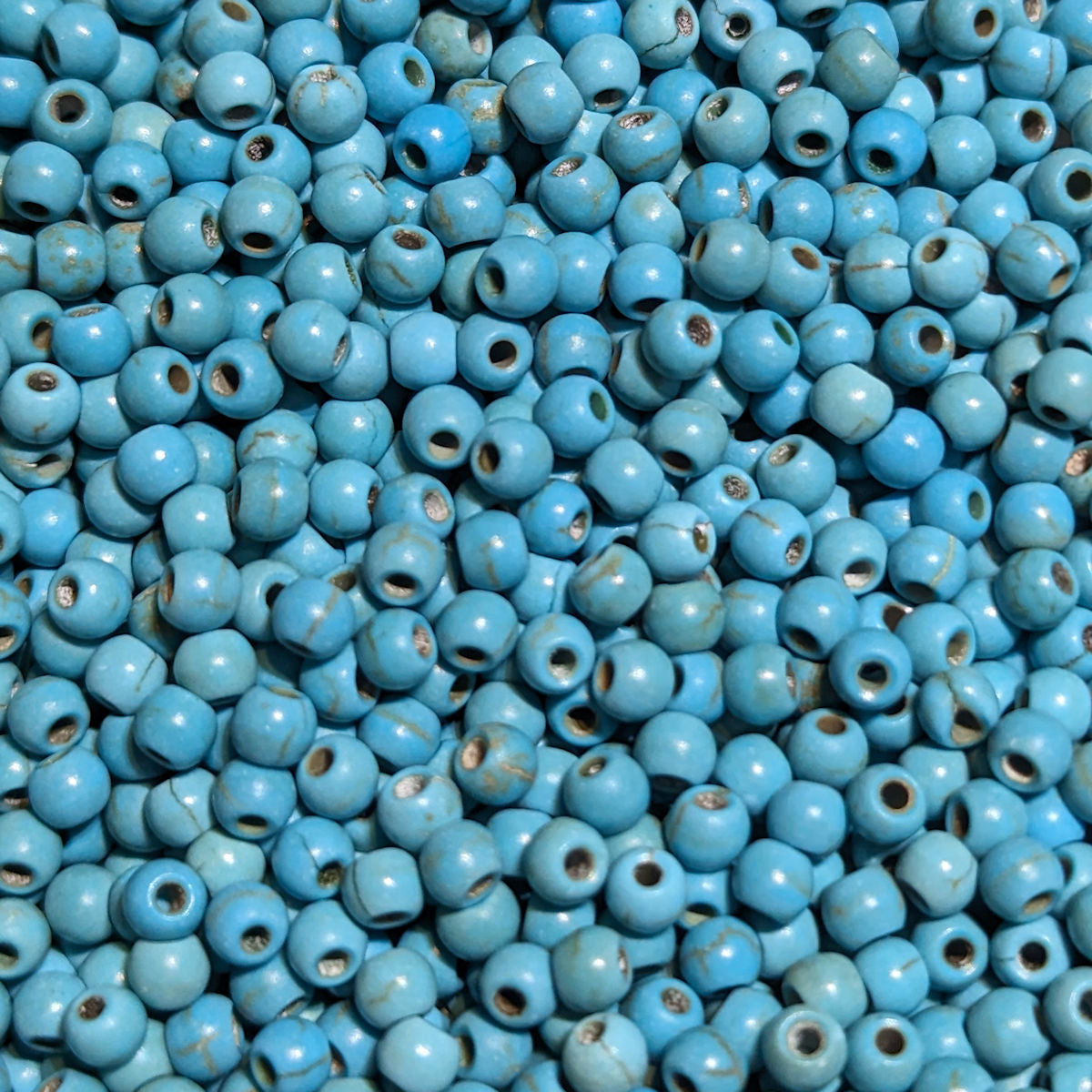 Turquoise Seed Beads, Round Opaque, 3mm with 1mm hole, 40g, wooden, Jewellery Making, Beading
