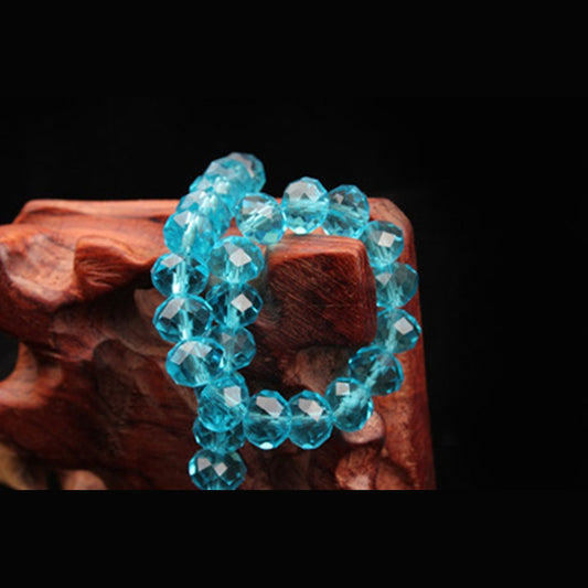 Rondelle Beads Turquoise Blue, 6mm Crystal, Faceted, Strand approx 98X 1mm hole Jewellery
