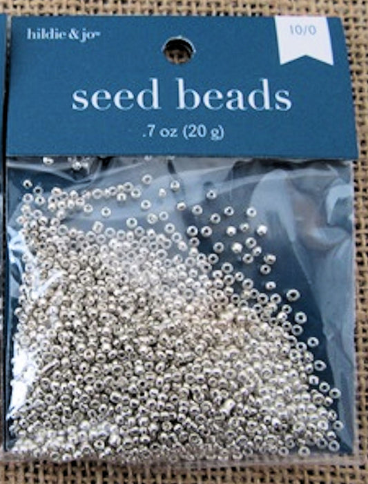 Glass Seed Beads Silver Plated 10/0 2-3mm with 1.0mm hole 20g Jewellery Craft