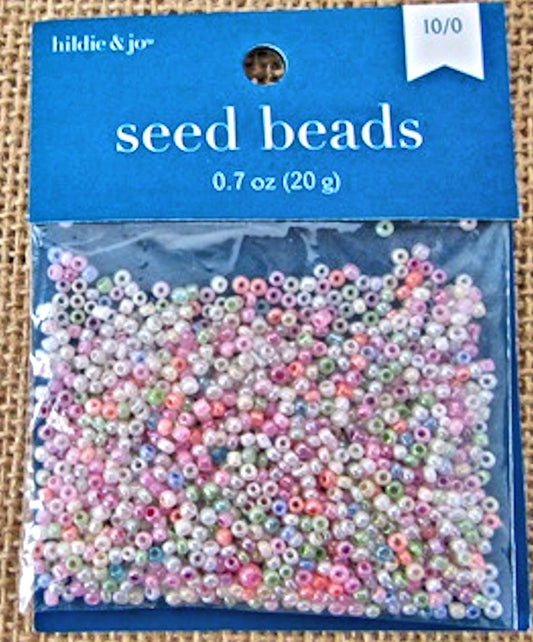 Glass Seed Beads Round Multi-coloured 10/0 1.8-2.5mm bag of 20gm 1-1.5mm hole
