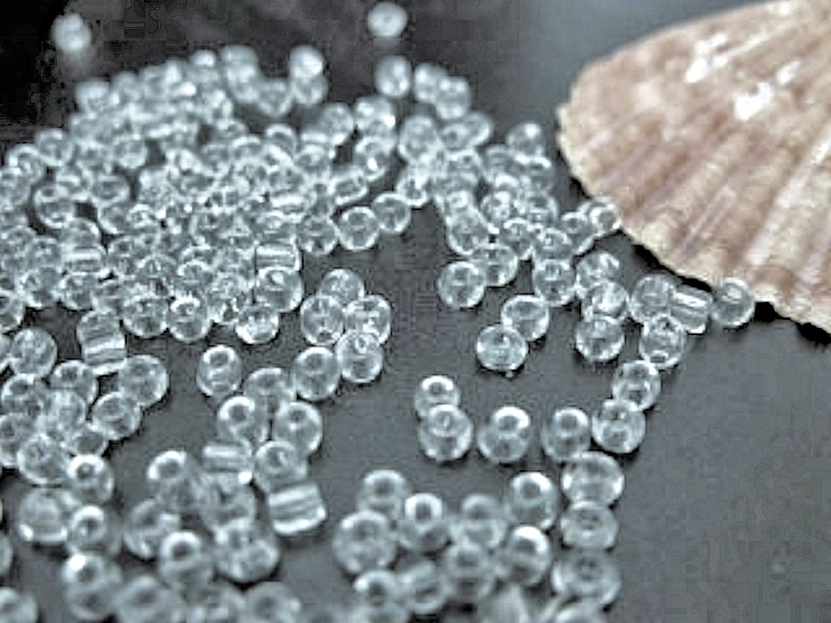 Clear Glass Seed Beads, 10/0, 2mm, bag of 40gm, approx 2700 beads, Beading, Jewellery Making, Craft