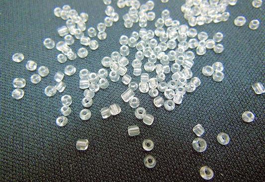 Clear Glass Seed Beads, 10/0, 2mm, bag of 40gm, approx 2700 beads, Beading, Jewellery Making, Craft