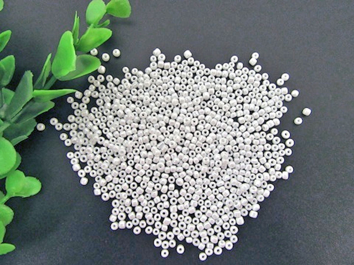 White Glass Seed Beads, Opaque, 3mm, bag of 40gm approx 1000 beads
