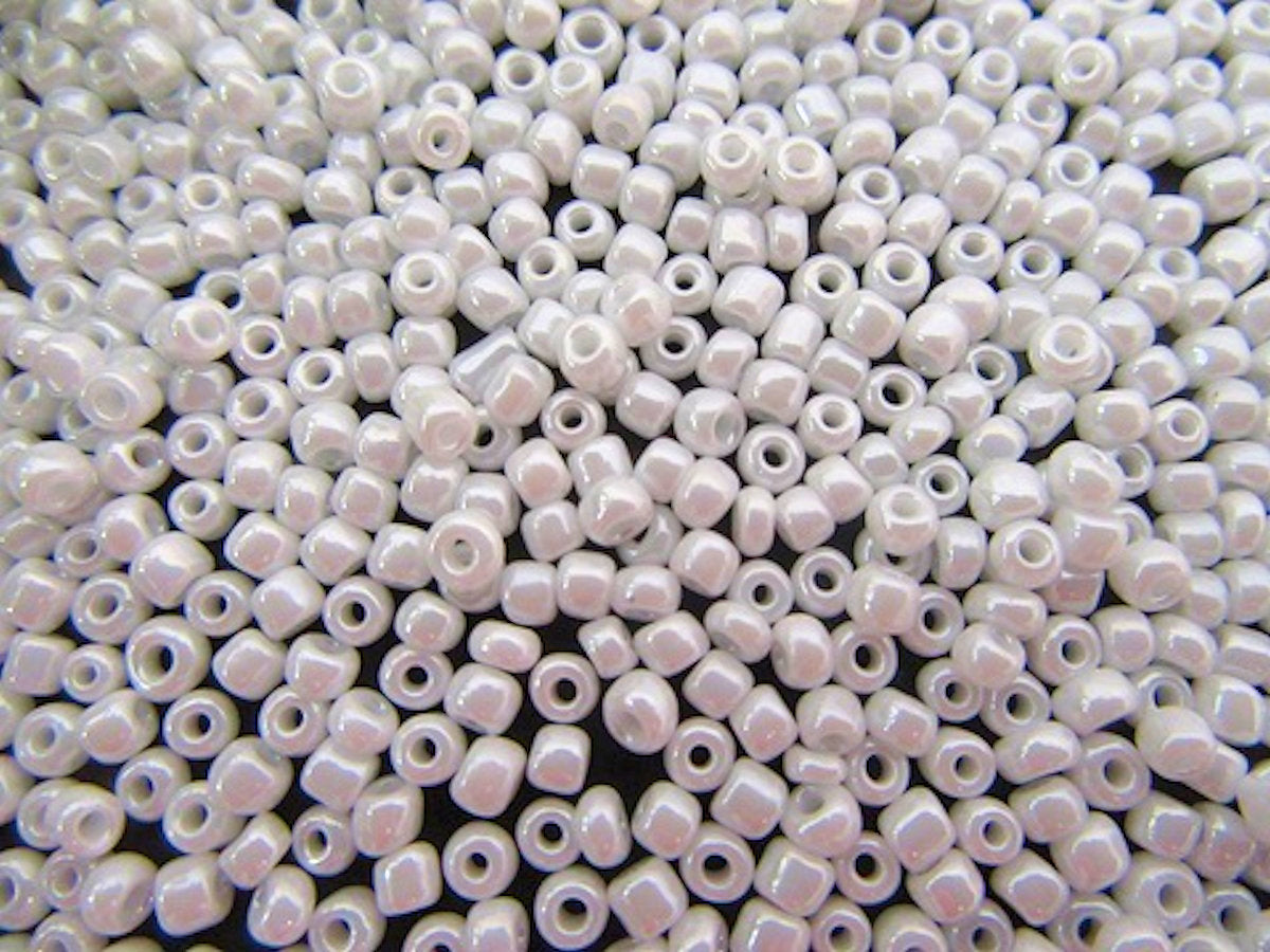 White Glass Seed Beads, Opaque, 3mm, bag of 40gm approx 1000 beads